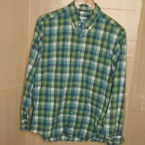 Southern Tide Mens Tailored Fit Green Plaid Long Sleeve Button Down Large